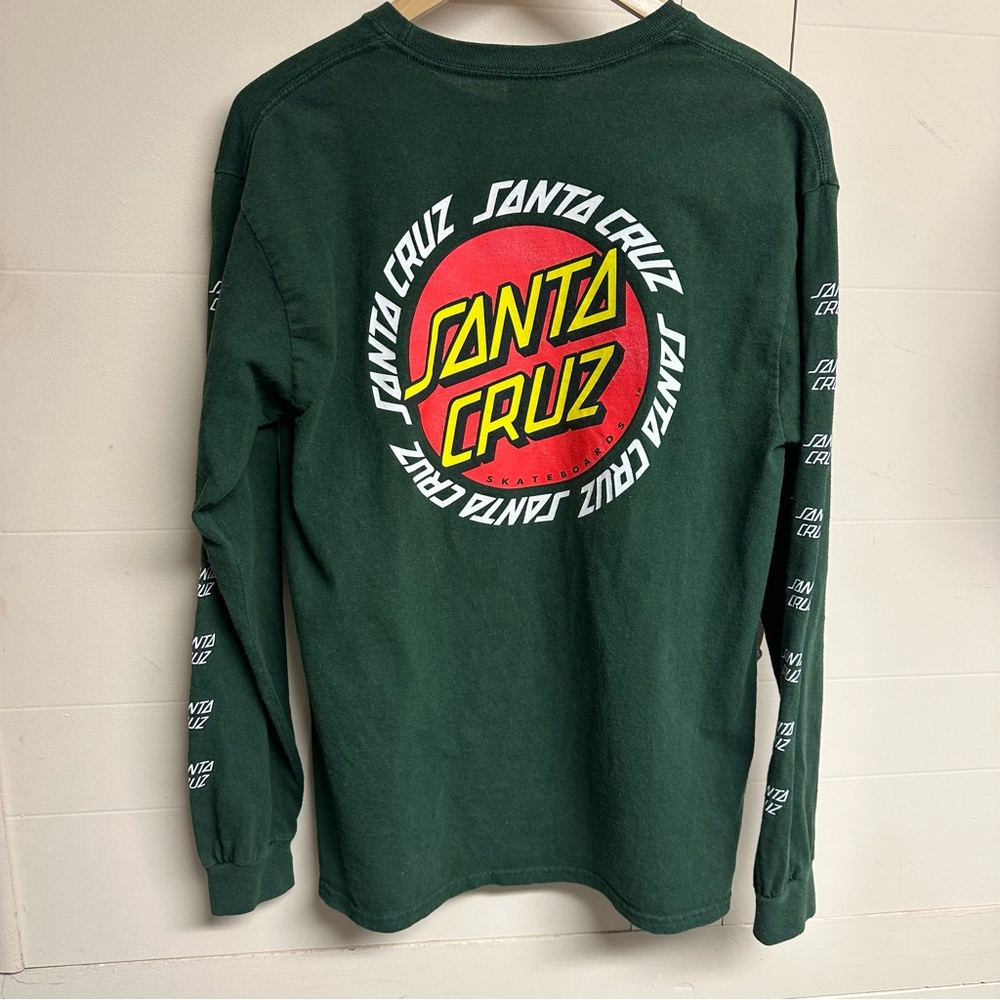 Santa Cruz long sleeve t-shirt green size M Unisex - Picture 2 of 8